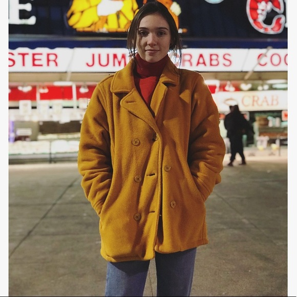 Urban Outfitters Jackets & Blazers - SOLD Mustard Pea Coat